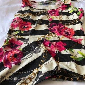 Dots flow type floral shirt